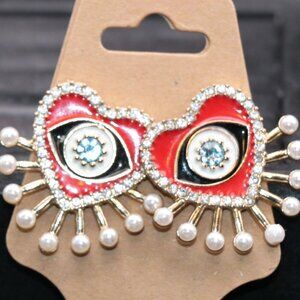 Sugarfix Floral Heart Stud Earrings